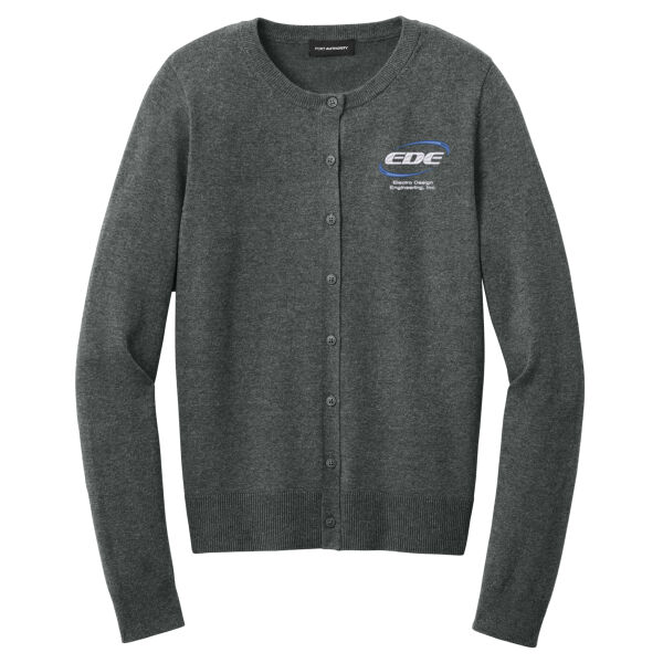 Port Authority® - Women's Easy Care Crewneck Cardigan Sweater Thumbnail